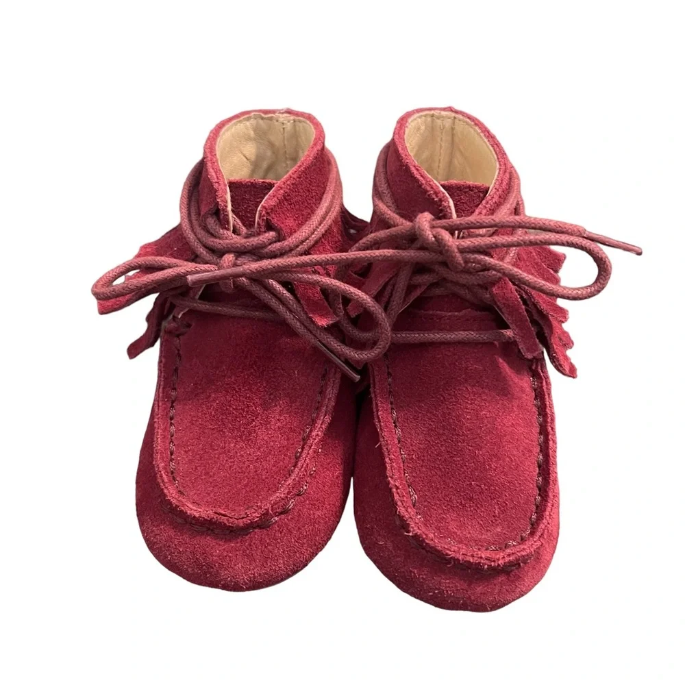 Your Tay Aspen Fringe Leather Moccasins Booties